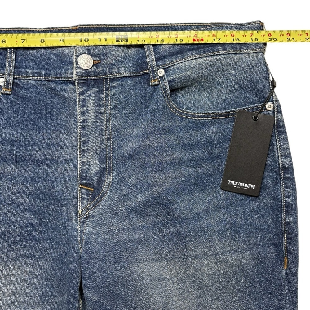 NEW True Religion Billy Flap Bootcut Jeans Size 36 Blue Relaxed Fit 36 x 33.5 - Picture 9 of 14